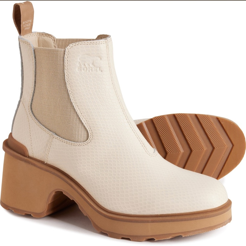 Cream Chelsea Sorel boots